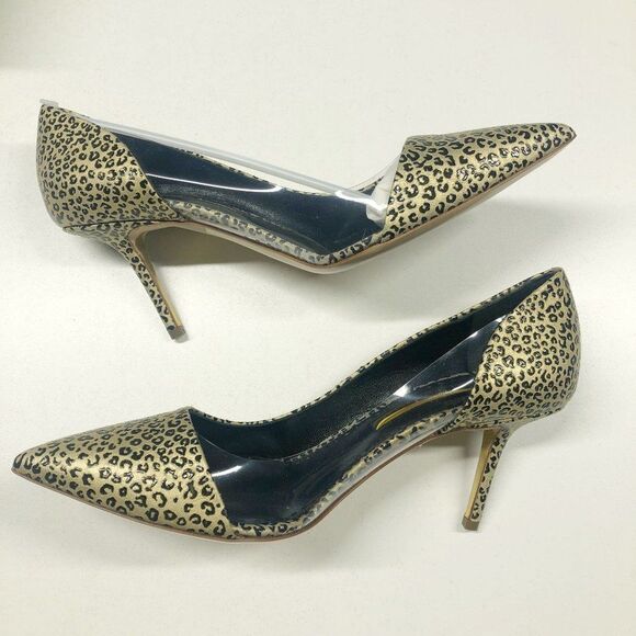 Rupert Sanderson Leopard Leather PVC Clear Side Heeled Pumps Womens Size 39.5 - Picture 11 of 11